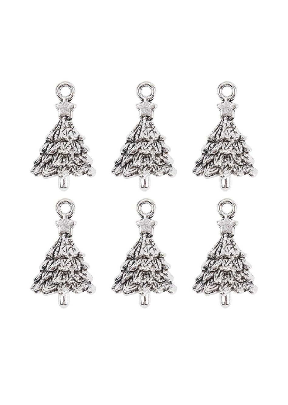 5839 50 Pcs Christmas Tree Charms Bulk Winter 3D Christmas Themed Charms